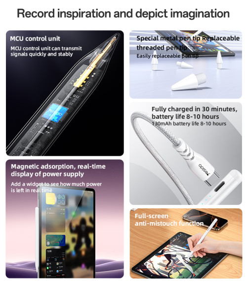 ST17 Aluminum Alloy Magnetic Adsorption Real-time Display Of Power Supply Stylus Pen For IP Tablet