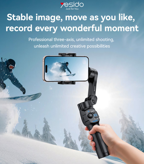 SF27 Three-axis Handheld Shooting Gimbal Stabilizer Auto Face Tracking Handheld Selfie Stick Tripod