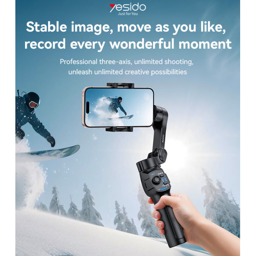 SF27 Three-axis Handheld Shooting Gimbal Stabilizer Auto Face Tracking Handheld Selfie Stick Tripod