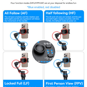 SF27 Three-axis Handheld Shooting Gimbal Stabilizer Auto Face Tracking Handheld Selfie Stick Tripod