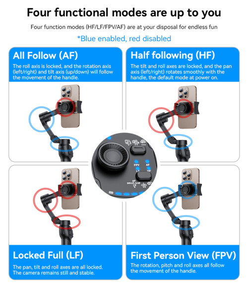 SF27 Three-axis Handheld Shooting Gimbal Stabilizer Auto Face Tracking Handheld Selfie Stick Tripod