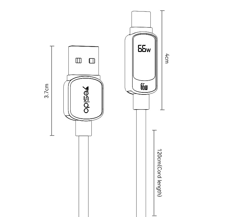 CA128C USB To Type-C 66W Power Display Data Cable Details