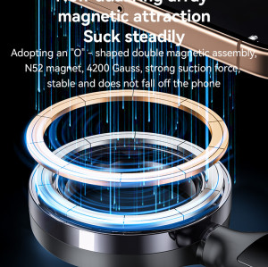C217 360 Rotation Memory Alloy Bendable Strong Suction Force Magnetic Phone Holder