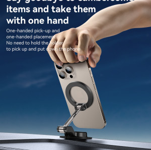 C218 360 Two-axis Rotation Strong Adhesion One-handed Access Rotate Magnetic Phone Holder