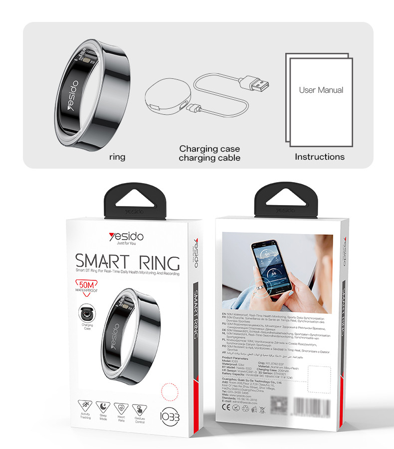 Yesido IO33 Health Monitoring Smart Ring Packaging