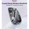 KB29 Mute Button Dual-mode Connection Ergonomic Design Crystal Transparent 2.4G+BT Wireless Mouse