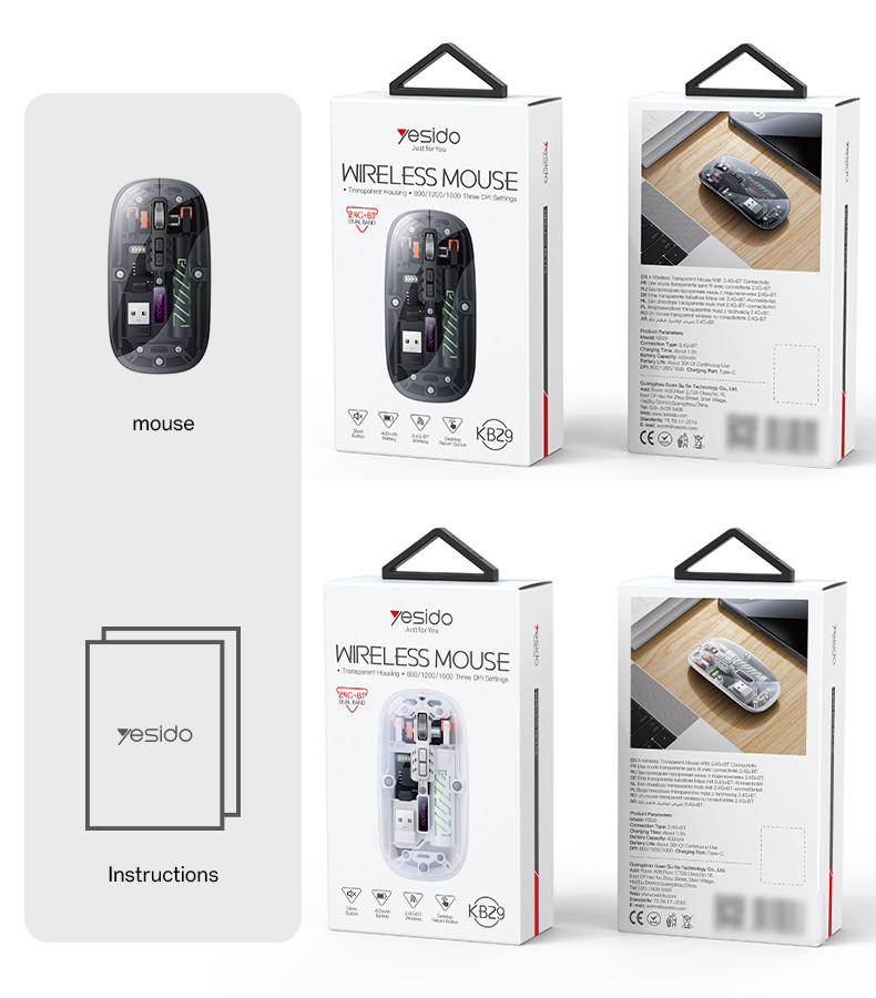 Yesido KB29 BT Wireless Mouse Packaging