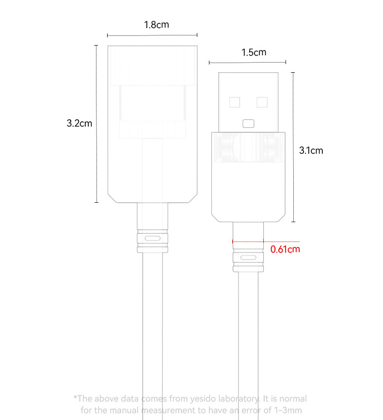 GS26 Male USB to Female USB USB Cable Extender Details