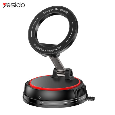 C219 360 Rotation And Folding Zinc Alloy Center Console Magsafing Suction Cup Car Phone Holder