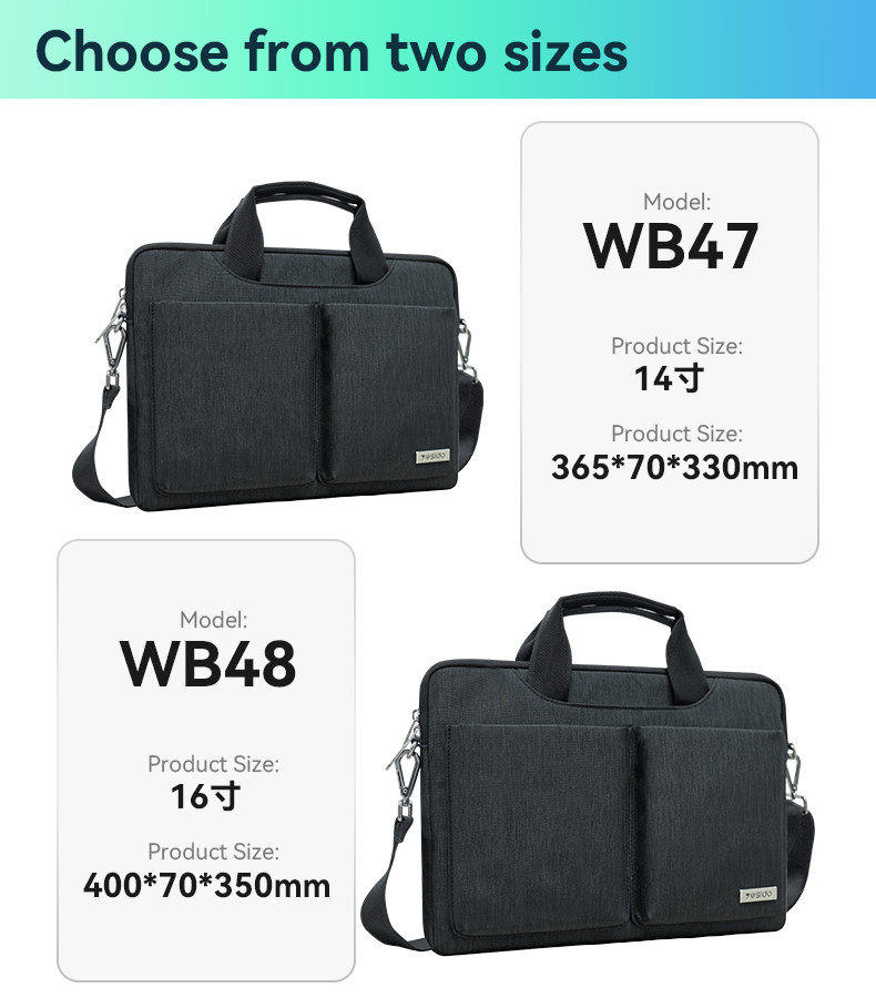 Yesido WB48 16 Inches Large Capacity Hand-held Laptop Bag Details