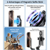 SF24 360 Adjustable BT5.2 Aluminum Alloy 2 in 1 Magnetic Double Clamp Selfie Stick Tripod