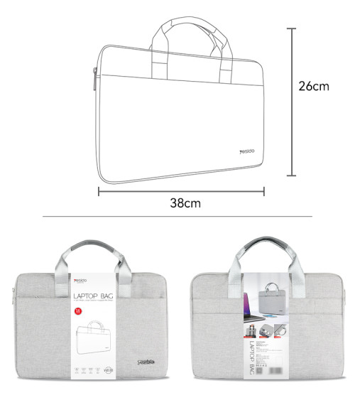 WB37 14 inch Large Capacity Water-resistant Surface Lightweight Design Minimalist Laptop Tote Bag