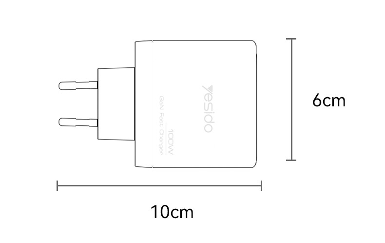 YC142 EU 100W GaN Fast Charging Charger(A+C1+C2) Details