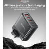 YC95 GaN PD100W Fast Charging Smaller Size 2*USB-C & USB-A Three Ports UK Standard Charger