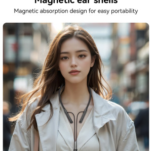 YSP21 BT5.3 ENC Call Noise Reduction Magnetic Ear Shells Large Button Design BT Halterneck Headset