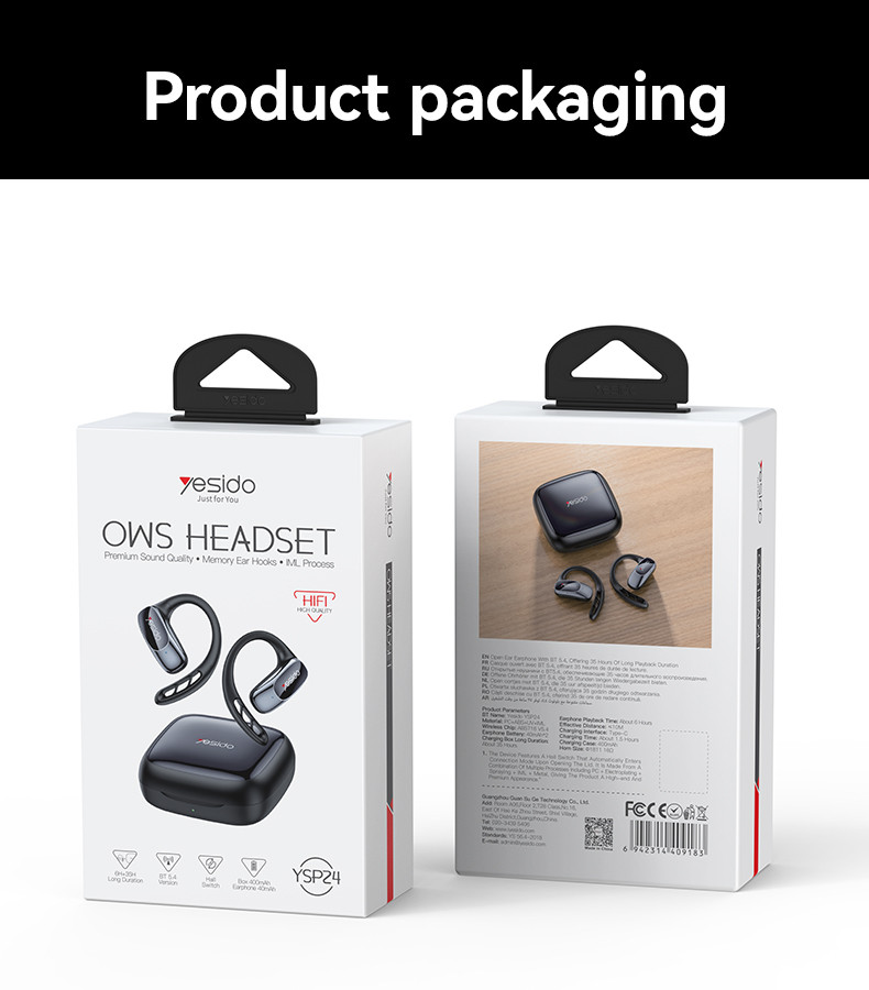 YSP24 OWS Wireless Earphones Packaging