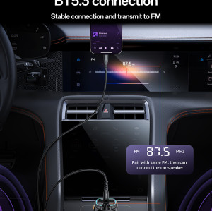 Y70 BT5.3 Support Charging 3 Devices With Remote Controller BT & FM Transmittor Car Charger