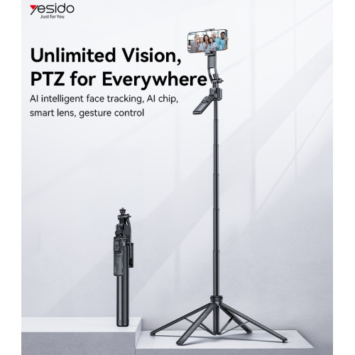 SF23 360 Rotation AI Intelligent Face Tracking Aluminum Alloy Pole Tripod Selfie Stick