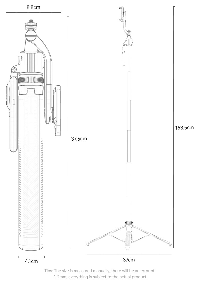 Yesido SF23 Face Tracking Tripod Selfie Stick Details