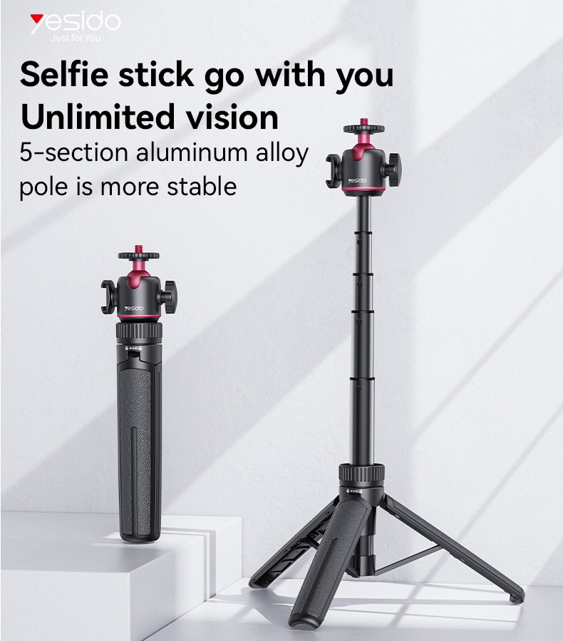 Yesido SF26 Telescopic Tripod Stand Selfie Stick