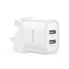 YC91 12W 2*USB-A Dual-port Fast Charging Small And Portable Safety Protection UK Plug Travel Charger