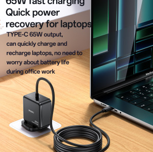 YC93 2M Length Cable Type-C Output 65W Fast Charger UK Standard Laptop Adapter Charger