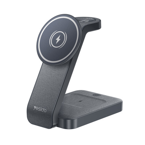 DS26 15W Wireless Fast Charging With Nightlight Foldable Design 3 in1 Desktop Stand Wireless Charger