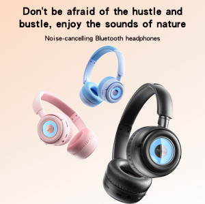 EP06 BT5.3 Colorful RGB Lighting Effects Telescopic Arm Noise-cancelling BT Headphones
