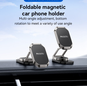 C222 360 Rotation Zinc Alloy 6*N42 Magnets Foldable Magnetic Car Phone Holder
