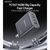 YC143 Yesido GaN 140W Fast Charging 4 Ports Output Support Charging Laptop UK Charger