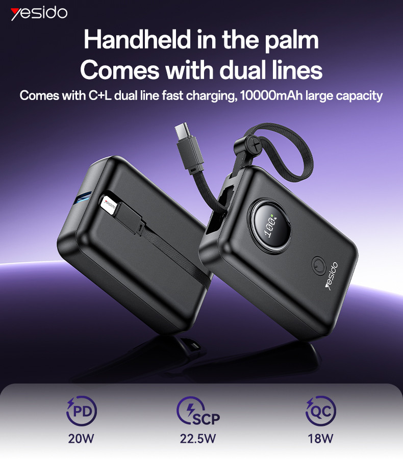 YP64 10000mAh 22.5W Fast Charging Large Capacity Power Bank