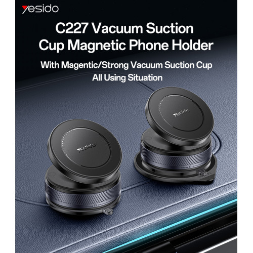 C227 360 Rotation Magnetic Vacuum Suction Cup Car Phone Holder Innovative Design for Mobile Phone