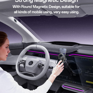 C228 360 Rotation Foldable Clamp Arm Magnetic Vacuum Suction Cup Car Phone Holder Innovative Design