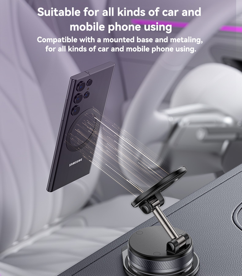 Yesido C228 Foldable Clamp Arm Magnetic Vacuum Suction Cup Car Phone Holder details