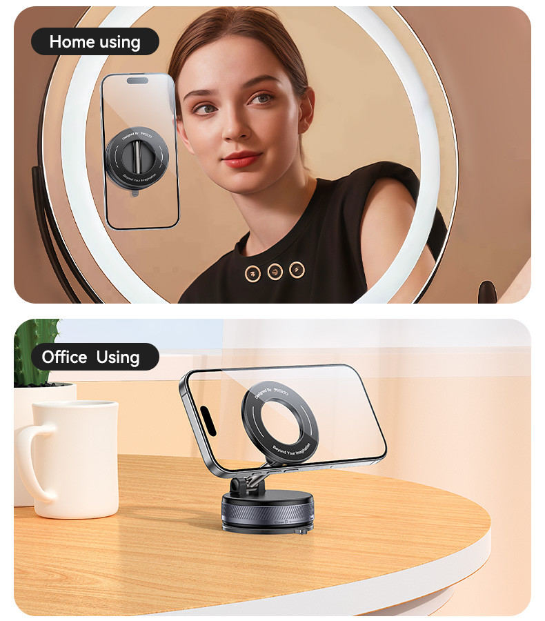 Yesido C228 Foldable Clamp Arm Magnetic Vacuum Suction Cup Car Phone Holder details