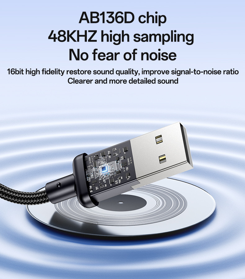 YAU46 USB to 3.5mm Audio Cable Details