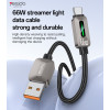 CA137C 1.2Meter 66W Fast Charging USB to Type-C Streamer Light Support CarPlay Zinc Alloy Data Cable