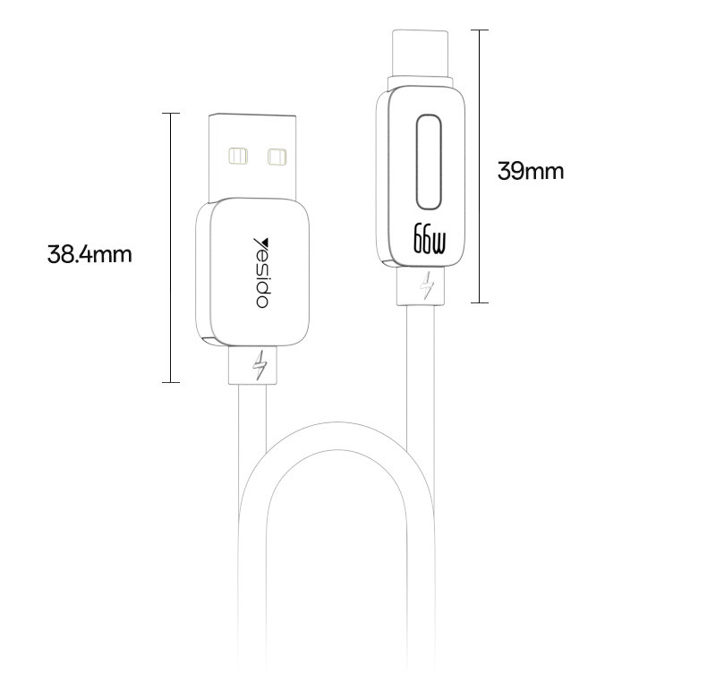 CA137C USB to Type-C 66W Fast Charging Data Cable Details