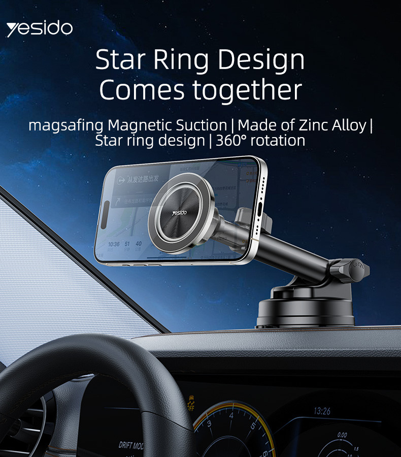 Yesido C179 Suction Cup Magnetic Car Phone Holder