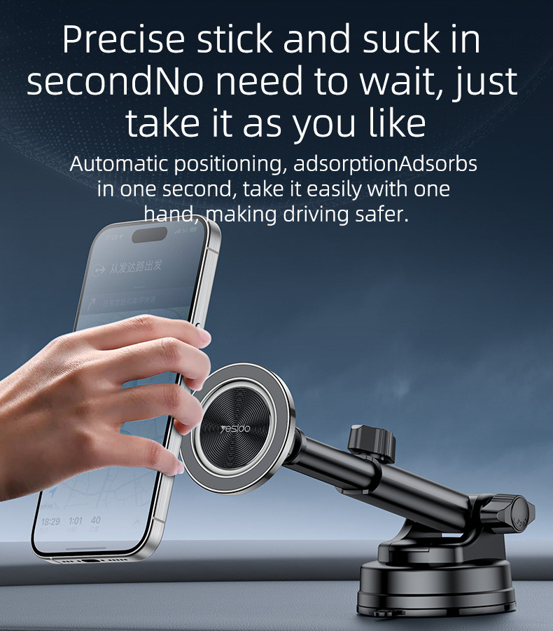 Yesido C179 Suction Cup Magnetic Car Phone Holder details