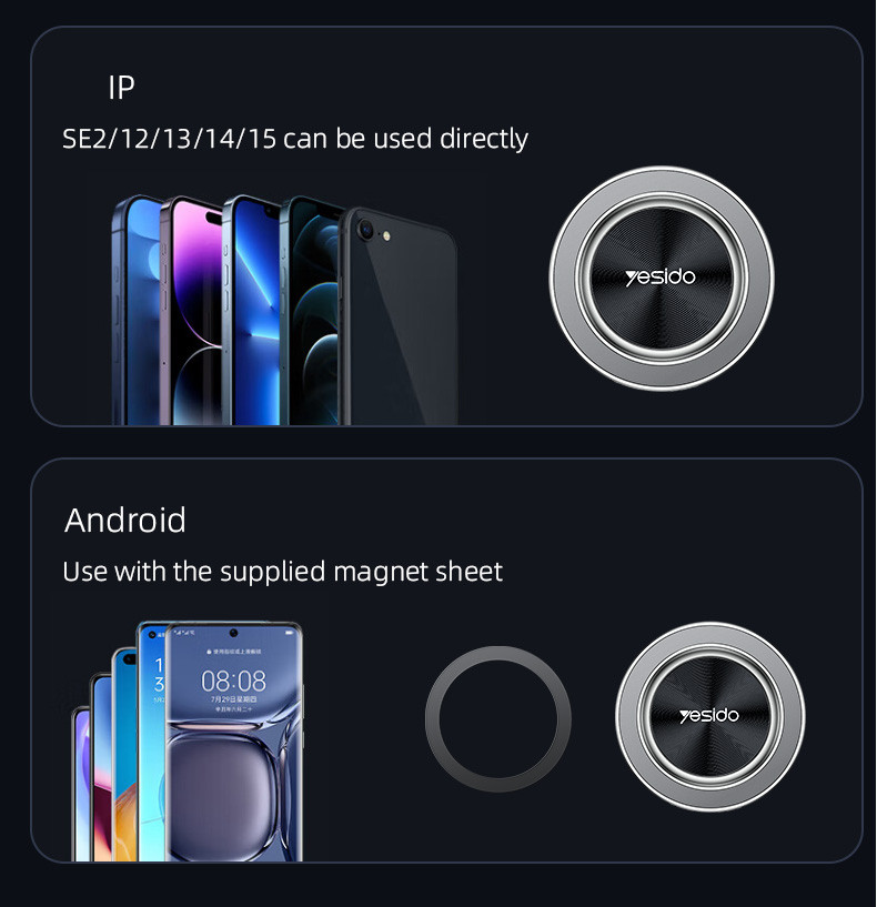 Yesido C179 Suction Cup Magnetic Car Phone Holder details