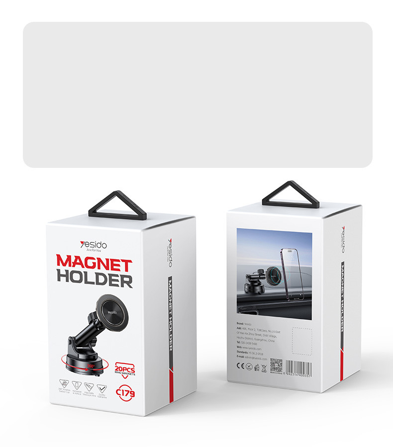 Yesido C179 Suction Cup Magnetic Car Phone Holder packaging
