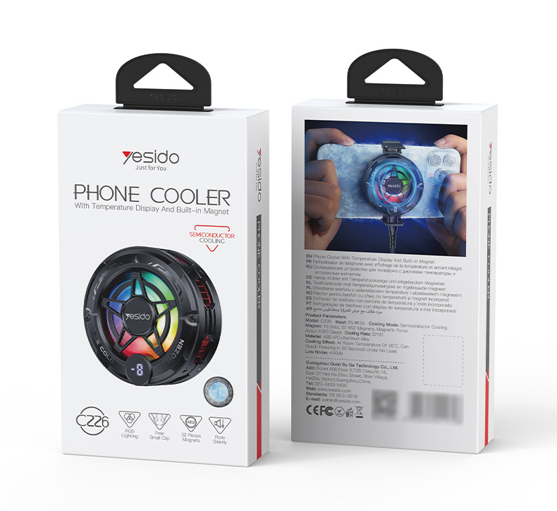 Yesido C226 Semiconductor Refrigeration Magnetic Mobile Phone Cooler packaging