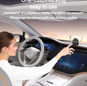 C272 360 Rotation One-touch Locking Nano Vacuum-level Suction Cup Dashboard Phone Holder