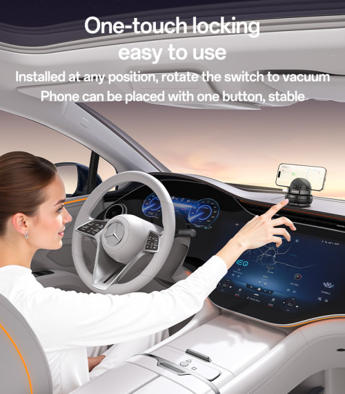 C272 360 Rotation One-touch Locking Nano Vacuum-level Suction Cup Dashboard Phone Holder