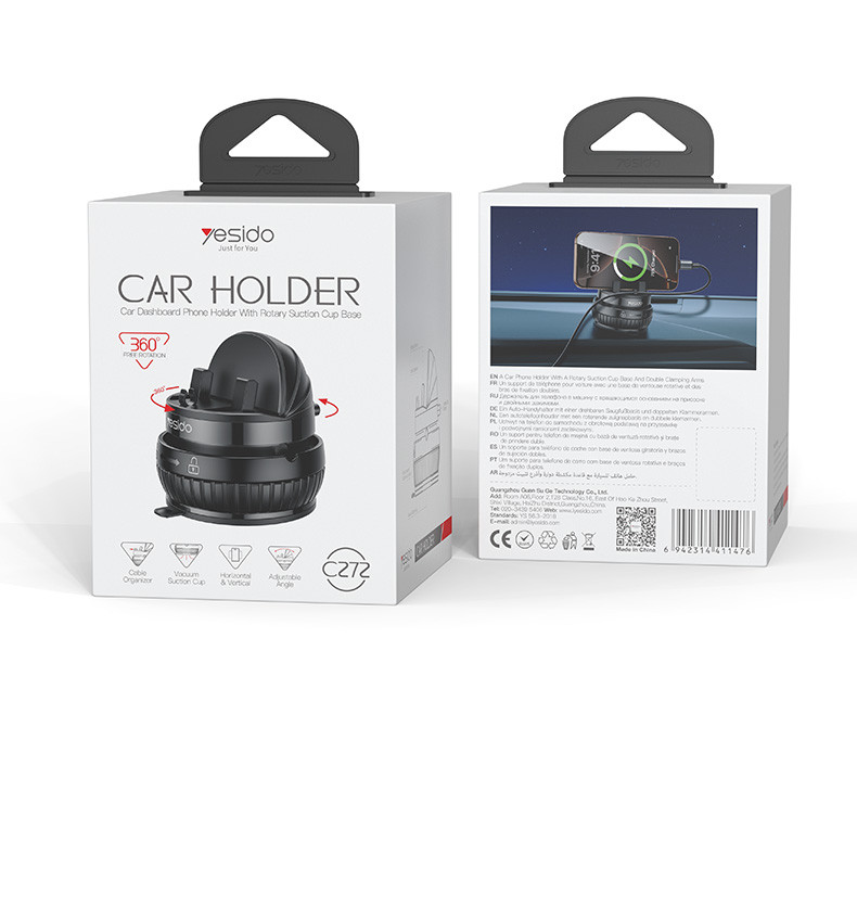 C272 360 Horizontal And Vertical Car Phone Holder packaging