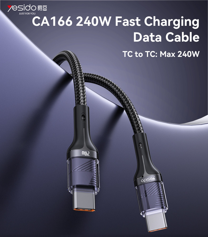 CA166 Type-C To Type-C 240W Fast Charging Data Cable