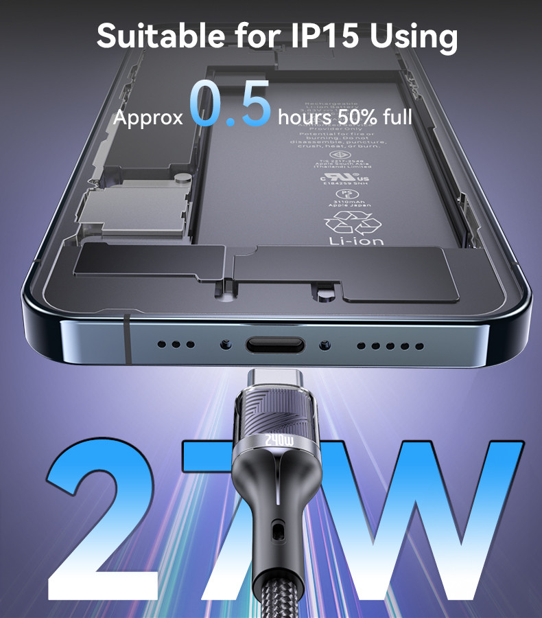 CA166 Type-C To Type-C 240W Fast Charging Data Cable Details