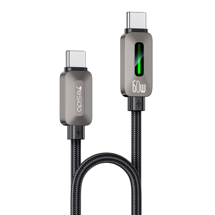 CA198 1.2 Meter 60W Fast Charging Type-C to Type-C CarPlay Applicable Zinc Alloy Data Cable