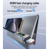 CA198 1.2 Meter 60W Fast Charging Type-C to Type-C CarPlay Applicable Zinc Alloy Data Cable